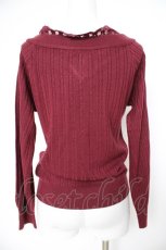 画像2: axes femme / Ｖネックケーブルニットプルオーバー M ワイン Y-26-09-10-081-AX-TO-SZ-ZY (2)