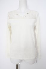 画像1: axes femme / 繊細レースインナープルオーバー M キナリ Y-26-09-10-086-AX-TO-SZ-ZY (1)