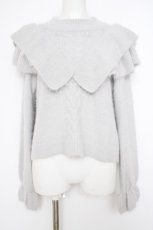 画像1: axes femme / フリルフェザーニット M グレー Y-26-09-10-088-AX-TO-SZ-ZY (1)