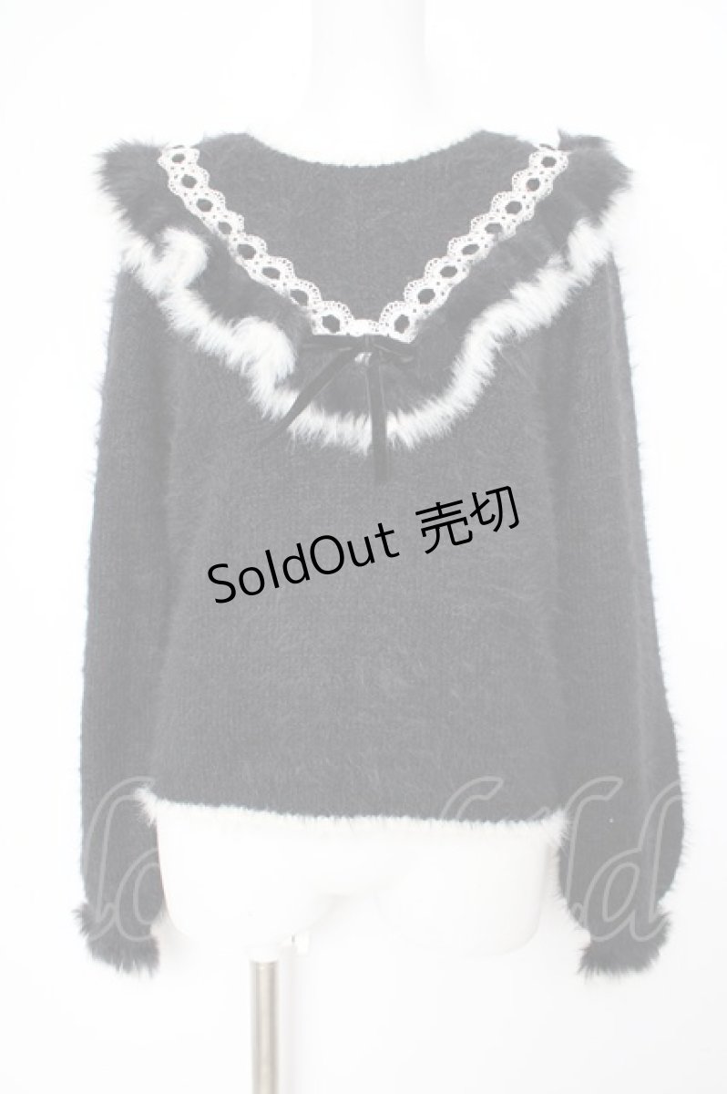 画像1: axes femme kawaii / フェザーニットPO M 黒 Y-26-09-10-089-AX-TO-SZ-ZY (1)
