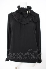 画像1: axes femme / プリーツビッグリボンハイネックインナーカットソー M 黒 Y-26-09-10-090-AX-TO-SZ-ZY (1)
