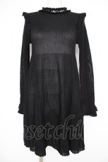 画像1: axes femme POETIQUE / ラメニットフレアワンピース M 黒 Y-26-09-10-109-AX-OP-SZ-ZY (1)