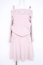 画像1: LODISPOTTO / 刺繍ニットセットアップ  ピンク Y-26-09-10-118-LO-OP-SZ-ZY (1)