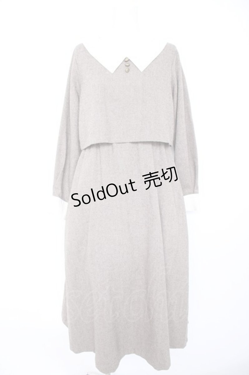 画像1: Maison de FLEUR Petite Robe canone / 礼拝に向かうワンピース  ベージュ Y-26-09-10-124-LO-OP-SZ-ZY (1)