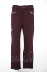 画像1: axes femme / 刺繍入り裏起毛ストレッチパンツ L ワイン Y-26-09-10-130-AX-PA-SZ-ZY (1)