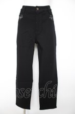 画像1: axes femme / 刺繍入り裏起毛ストレッチパンツ LL 黒 Y-26-09-10-131-AX-PA-SZ-ZY (1)
