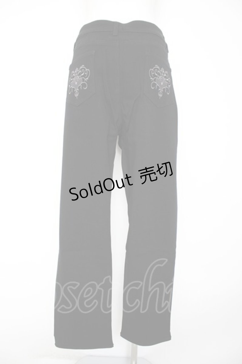 画像2: axes femme / 刺繍入り裏起毛ストレッチパンツ 3L 黒 Y-26-09-10-133-AX-PA-SZ-ZY (2)