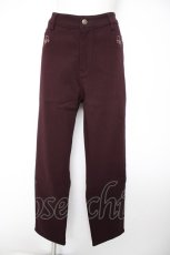 画像1: axes femme / 刺繍入り裏起毛ストレッチパンツ 3L ワイン Y-26-09-10-135-AX-PA-SZ-ZT810 (1)