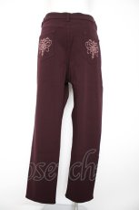 画像2: axes femme / 刺繍入り裏起毛ストレッチパンツ 3L ワイン Y-26-09-10-135-AX-PA-SZ-ZT810 (2)