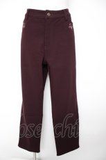 画像1: axes femme / 刺繍入り裏起毛ストレッチパンツ 3L ワイン Y-26-09-10-136-AX-PA-SZ-ZY (1)