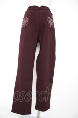 画像2: axes femme / 刺繍入り裏起毛ストレッチパンツ 3L ワイン Y-26-09-10-136-AX-PA-SZ-ZY (2)