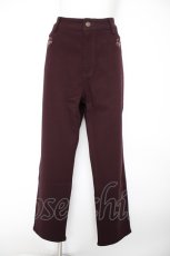 画像1: axes femme / 刺繍入り裏起毛ストレッチパンツ 3L ワイン Y-26-09-10-137-AX-PA-SZ-ZY (1)