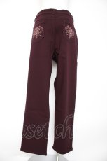画像2: axes femme / 刺繍入り裏起毛ストレッチパンツ 3L ワイン Y-26-09-10-137-AX-PA-SZ-ZY (2)