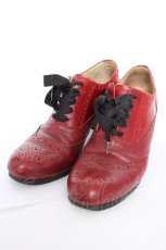 画像1: Jane Marple / SH リボンレースアップのオックスフォードシューズ L ワイン Y-26-09-10-018-JM-SH-SZ-ZY (1)