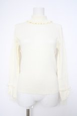 画像1: axes femme POETIQUE / 袖レースデザインニットプルオーバー M 生成り Y-26-09-10-031-AX-TO-SZ-ZY (1)