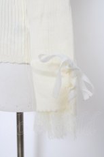 画像3: axes femme POETIQUE / 袖レースデザインニットプルオーバー M 生成り Y-26-09-10-031-AX-TO-SZ-ZY (3)