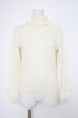 画像1: axes femme POETIQUE / 袖レースデザインニットプルオーバー M 生成り Y-26-09-10-032-AX-TO-SZ-ZY (1)