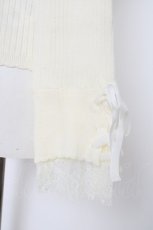 画像3: axes femme POETIQUE / 袖レースデザインニットプルオーバー M 生成り Y-26-09-10-032-AX-TO-SZ-ZY (3)