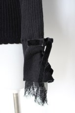 画像3: axes femme POETIQUE / 袖レースデザインニットプルオーバー M 黒 Y-26-09-10-034-AX-TO-SZ-ZY (3)