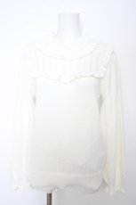 画像1: axes femme / 薔薇装飾プチフリルニット F 白 Y-26-09-12-057-AX-TO-SZ-ZY (1)