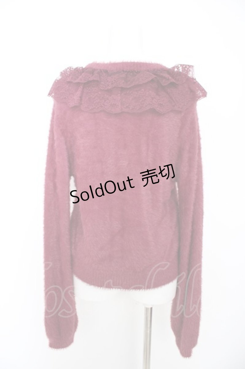 画像2: axes femme / レース襟フェザーニット F ワイン Y-26-09-12-060-AX-TO-SZ-ZY (2)
