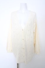 画像1: axes femme POETIQUE / ハート透かし編みニットカーディガン M 生成り Y-26-09-12-063-AX-TO-SZ-ZY (1)