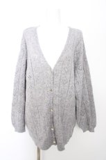 画像1: axes femme POETIQUE / ハート透かし編みニットカーディガン M グレー Y-26-09-12-065-AX-TO-SZ-ZY (1)