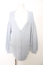 画像1: axes femme / ポケット付フェザーニットカーデ M サックス Y-26-09-12-066-AX-TO-SZ-ZY (1)