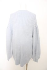 画像2: axes femme / ポケット付フェザーニットカーデ M サックス Y-26-09-12-066-AX-TO-SZ-ZY (2)