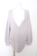 画像1: axes femme / ポケット付フェザーニットカーデ M ラベンダー Y-26-09-12-067-AX-TO-SZ-ZY (1)