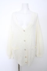 画像1: axes femme / ポケット付フェザーニットカーデ M キナリ Y-26-09-12-068-AX-TO-SZ-ZY (1)