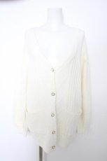 画像1: axes femme / ポケット付フェザーニットカーデ M キナリ Y-26-09-12-069-AX-TO-SZ-ZY (1)