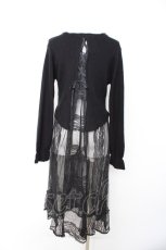 画像2: axes femme / レース重ねロングカーディガン M 黒 Y-26-09-12-075-AX-TO-SZ-ZY (2)