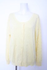 画像1: Franche Lippee / ドット&リボンクルーカーディガン FL5 イエロー Y-26-09-12-084-LO-TO-SZ-ZY (1)
