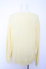 画像2: Franche Lippee / ドット&リボンクルーカーディガン FL5 イエロー Y-26-09-12-084-LO-TO-SZ-ZY (2)