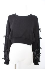 画像1: DearMyLoveRose / ショートスウェットクロップドトップ M-L 黒 Y-26-09-12-088-LO-TO-SZ-ZY (1)