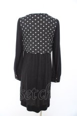 画像2: franche lippee black / ドット切替スカラップワンピース M 黒 Y-26-09-12-095-LO-OP-SZ-ZY (2)