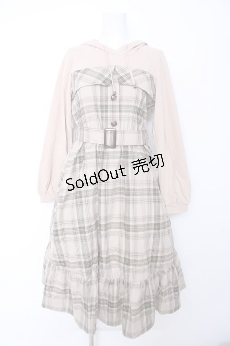 画像1: axes femme / パーカードッキングワンピース M ベージュ Y-26-09-12-098-AX-OP-SZ-ZY (1)