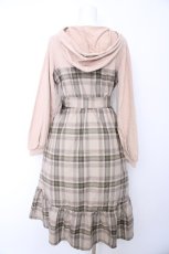 画像2: axes femme / パーカードッキングワンピース M ベージュ Y-26-09-12-098-AX-OP-SZ-ZY (2)
