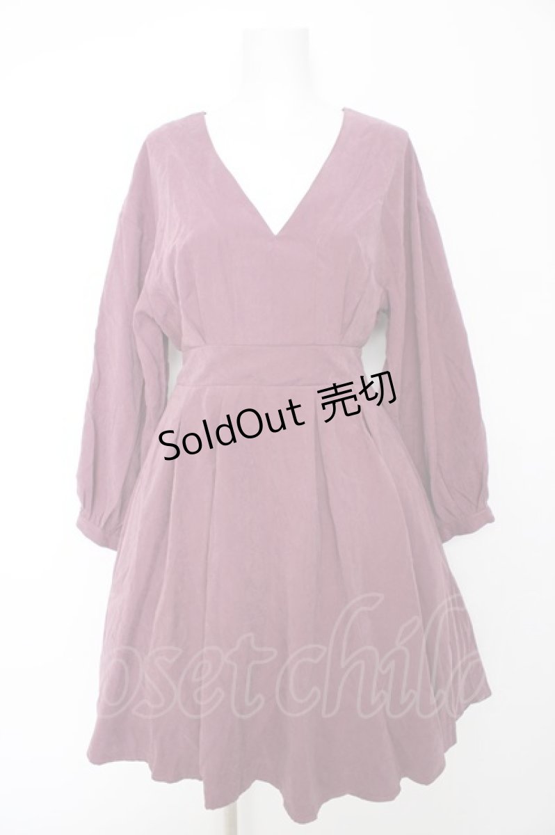 画像1: axes femme POETIQUE / ポリスウェード長袖ワンピース M パープル Y-26-09-12-105-AX-OP-SZ-ZY (1)