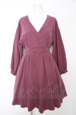 画像1: axes femme POETIQUE / ポリスウェード長袖ワンピース M パープル Y-26-09-12-105-AX-OP-SZ-ZY (1)
