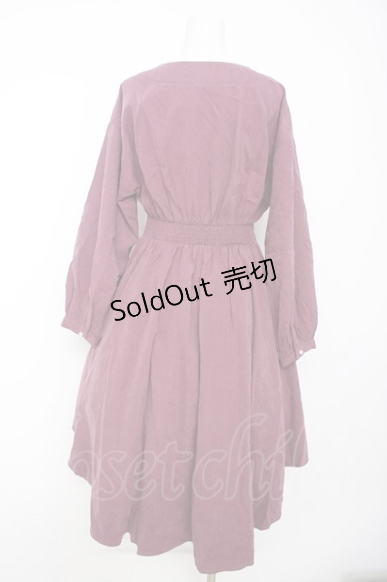 画像2: axes femme POETIQUE / ポリスウェード長袖ワンピース M パープル Y-26-09-12-105-AX-OP-SZ-ZY (2)