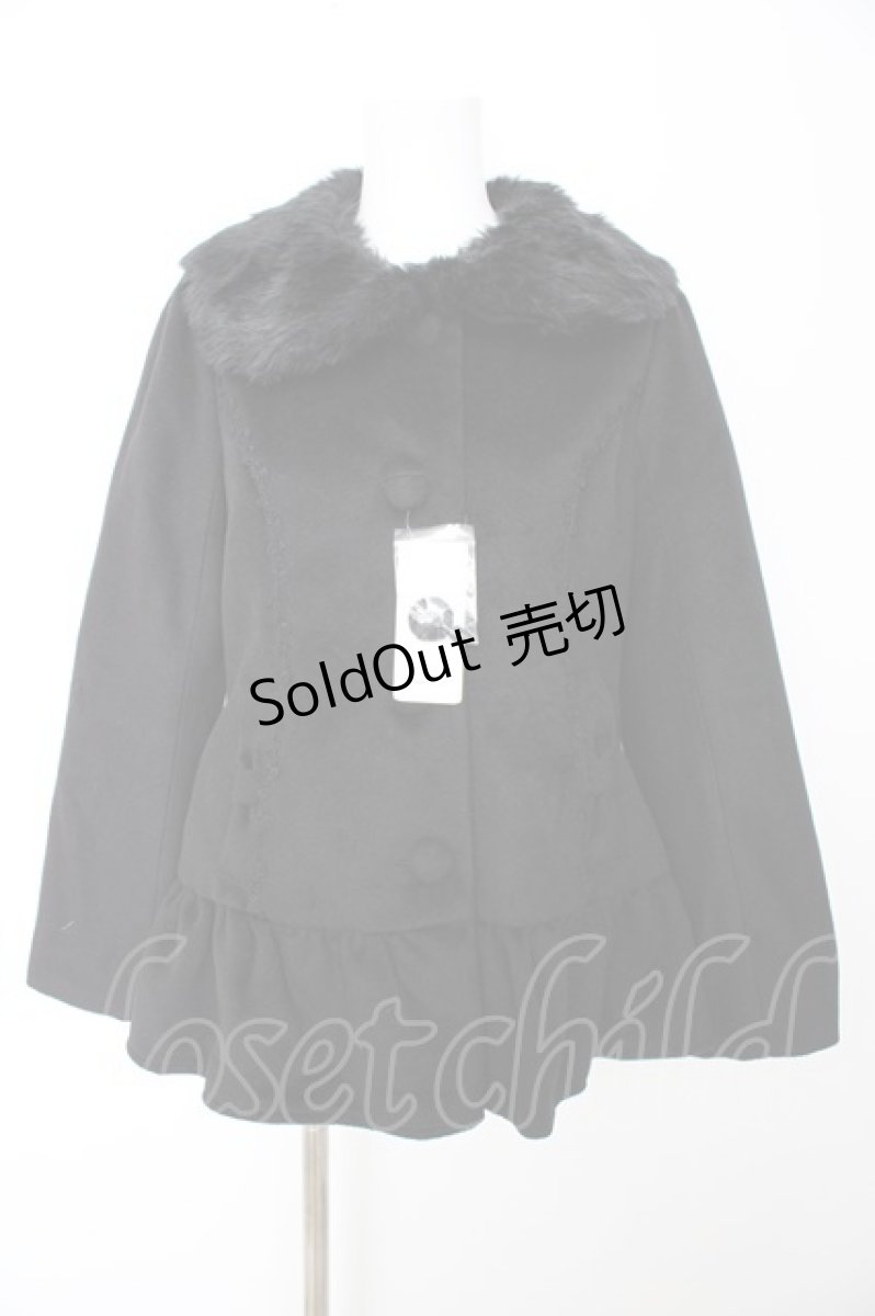 画像1: axes femme POETIQUE / フリルショートコート M 黒 Y-26-09-12-108-AX-CO-SZ-ZY (1)