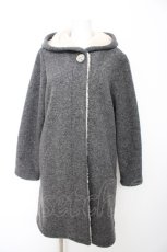 画像1: franche lippee black / ビジューボタンフード付きボアコート M グレー Y-26-09-12-109-LO-CO-SZ-ZY (1)