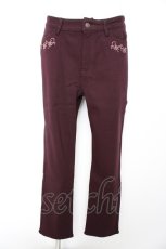画像1: axes femme / 刺繍入り裏起毛ストレッチパンツ L ワイン Y-26-09-12-115-AX-PA-SZ-ZY (1)
