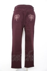 画像2: axes femme / 刺繍入り裏起毛ストレッチパンツ L ワイン Y-26-09-12-115-AX-PA-SZ-ZY (2)