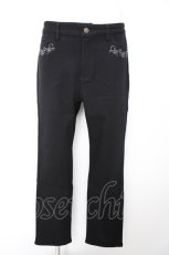 画像1: axes femme / 刺繍入り裏起毛ストレッチパンツ L 黒 Y-26-09-12-116-AX-PA-SZ-ZY (1)