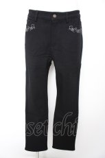 画像1: axes femme / 刺繍入り裏起毛ストレッチパンツ L 黒 Y-26-09-12-117-AX-PA-SZ-ZY (1)