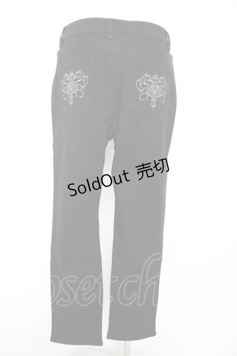 画像2: axes femme / 刺繍入り裏起毛ストレッチパンツ L 黒 Y-26-09-12-117-AX-PA-SZ-ZS (2)