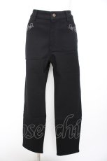 画像1: axes femme / 刺繍入り裏起毛ストレッチパンツ LL 黒 Y-26-09-12-118-AX-PA-SZ-ZY (1)